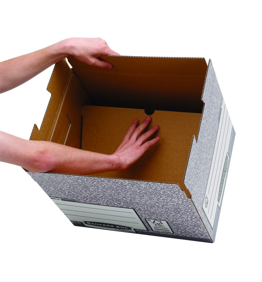 Archívna krabica veľká Fellowes BANKERS BOX sivá/biela 38x28,7x43 cm - Image 3