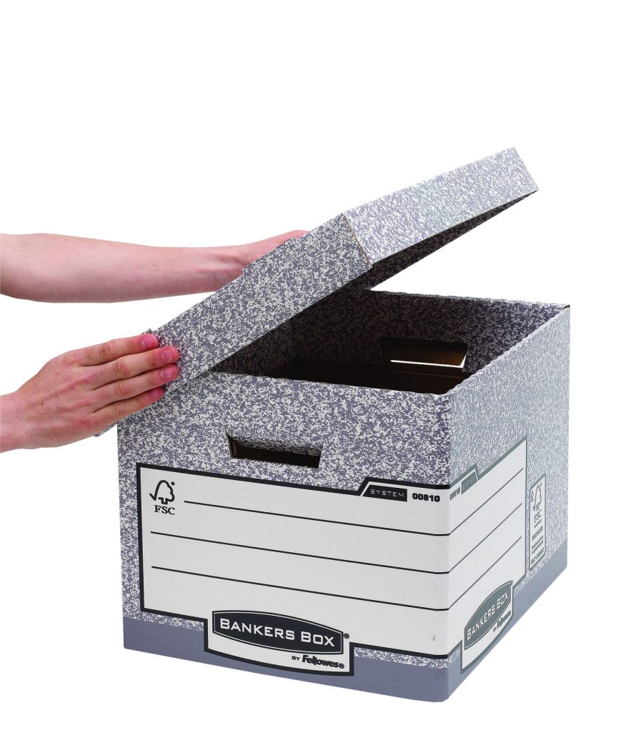 Archívna krabica veľká Fellowes BANKERS BOX sivá/biela 38x28,7x43 cm - Image 6