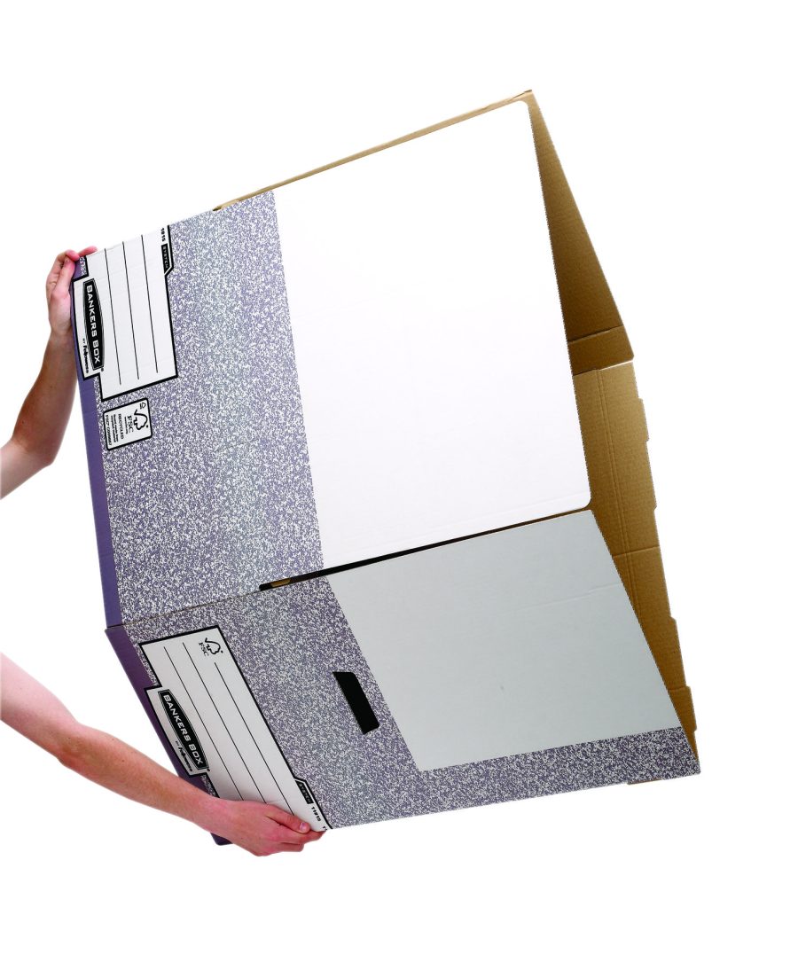 Archívna krabica so sklápacím vekom Fellowes BANKERS BOX sivá/biela 37,8x28x53,5 cm - Image 4