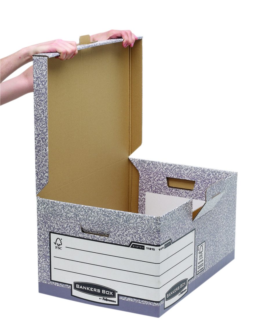 Archívna krabica so sklápacím vekom Fellowes BANKERS BOX sivá/biela 37,8x28x53,5 cm - Image 11