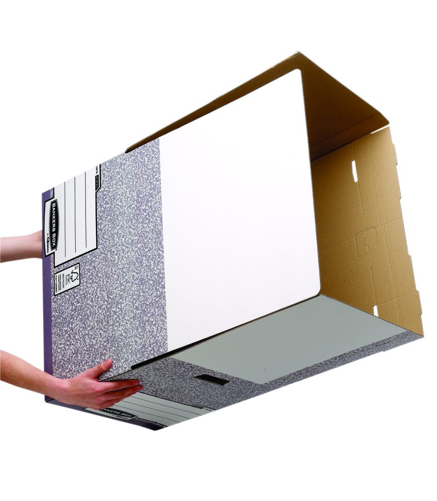 Archívna krabica so sklápacím vekom Fellowes BANKERS BOX sivá/biela 37,8x28x53,5 cm - Image 3