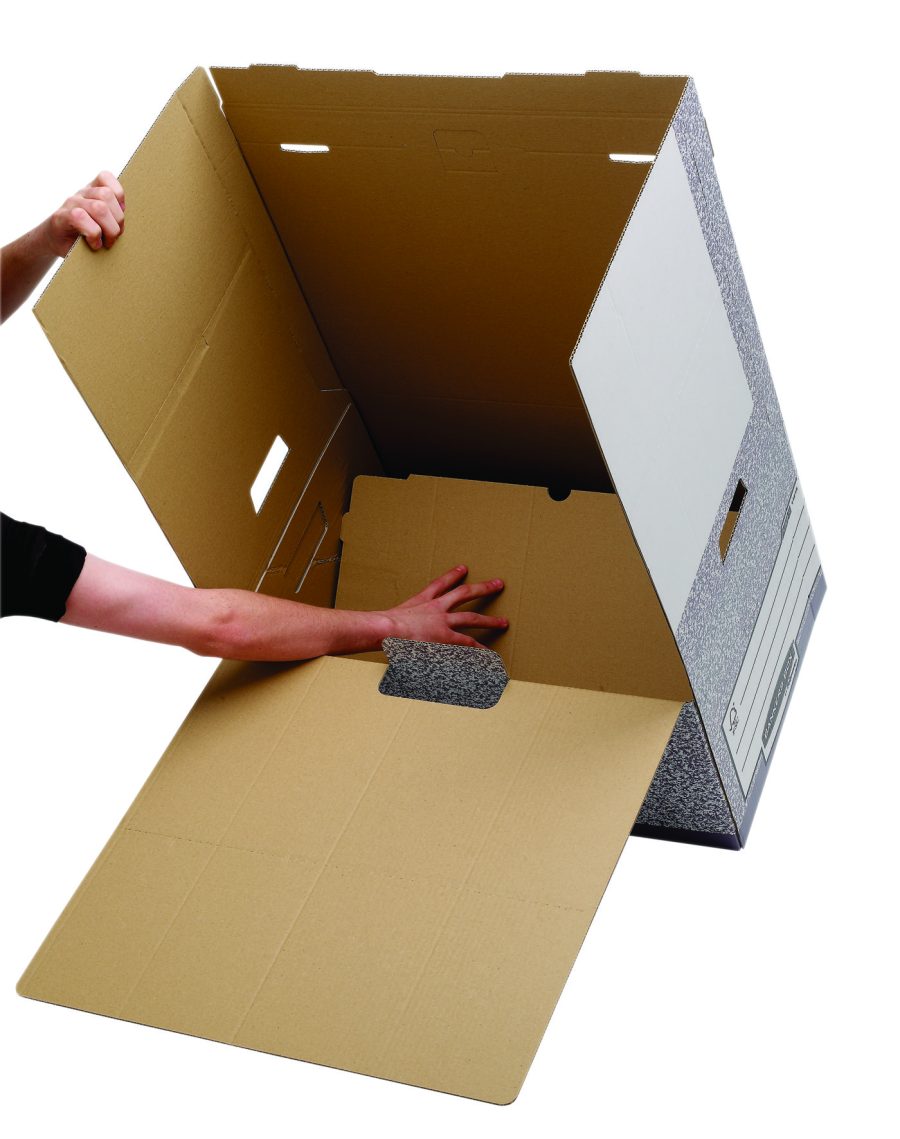 Archívna krabica so sklápacím vekom Fellowes BANKERS BOX sivá/biela 37,8x28x53,5 cm - Image 5