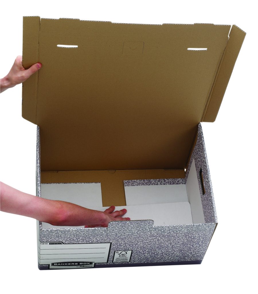 Archívna krabica so sklápacím vekom Fellowes BANKERS BOX sivá/biela 37,8x28x53,5 cm - Image 10