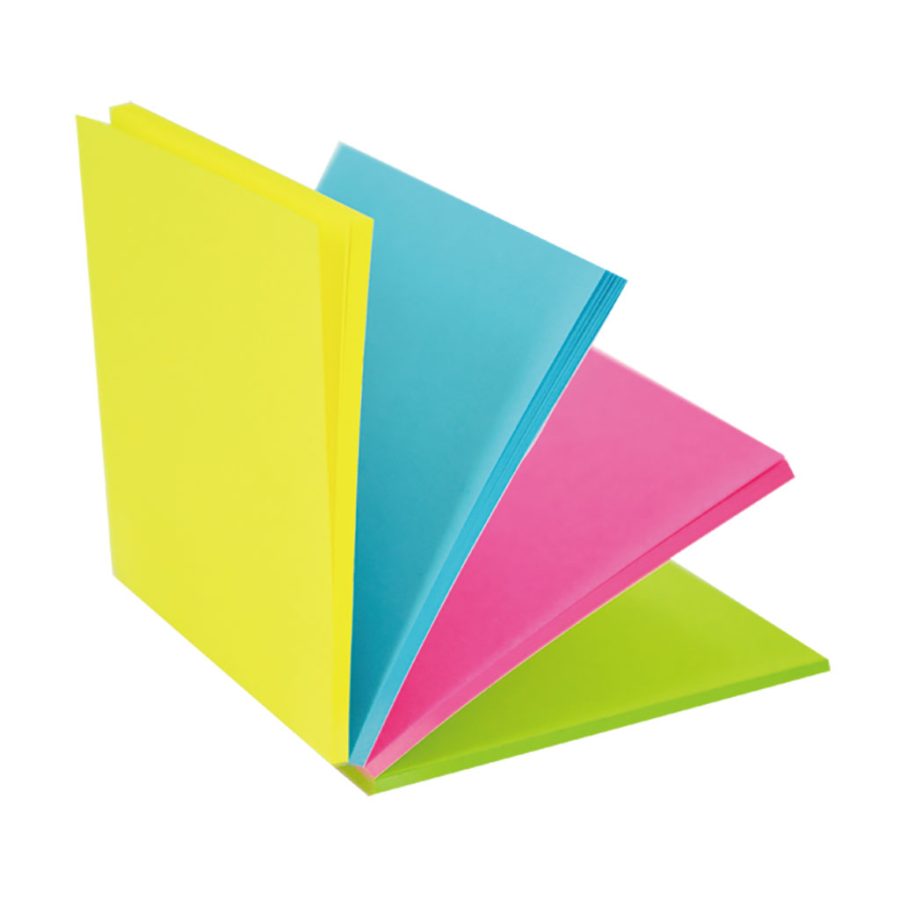 Samolepiaci bloček MAGIC 4 neónové farby, 76x76mm, 100 lístkov - Image 2