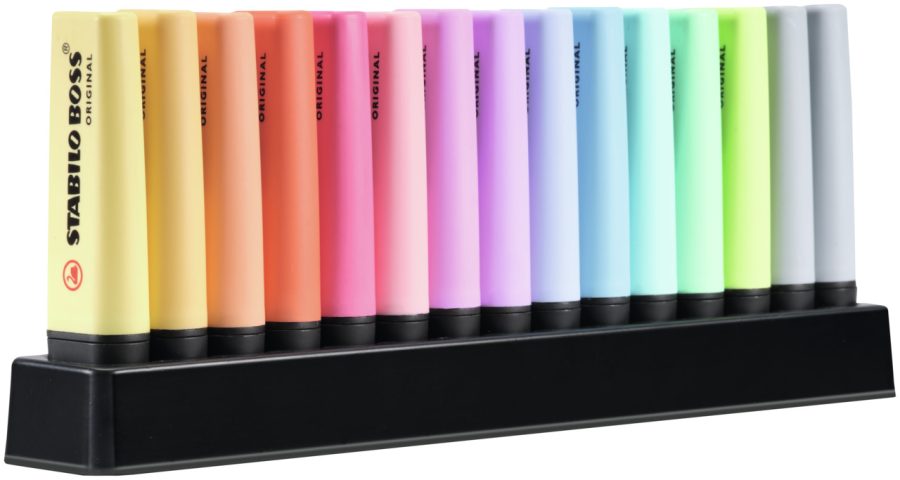 Sada zvýrazňovačov STABILO BOSS ORIGINAL Pastel 15 ks Stolný set so 14 rôznymi farbami - Image 2