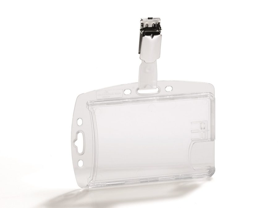 Visačka na 2 plastové karty so štipcom DURABLE 85x54mm 25ks - Image 2