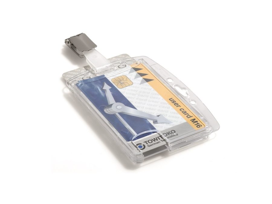 Visačka na 2 plastové karty so štipcom DURABLE 85x54mm 25ks - Image 5