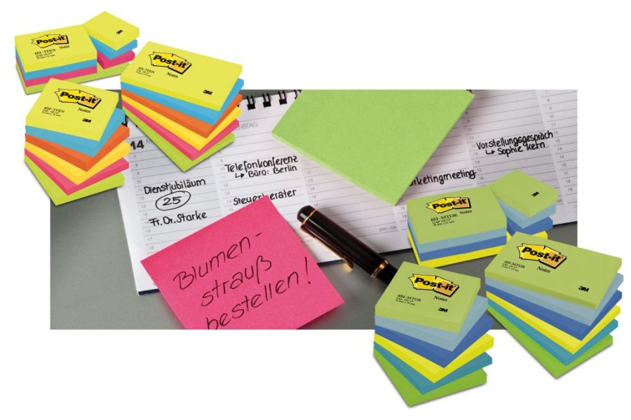 Samolepiaci bloček Post-it ENERGETIC 76x127mm, 6x100 lístkov - Image 2