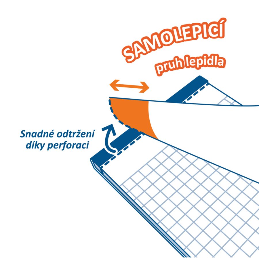 Poznámkový samolepiaci blok biely štvorčekový, 25,4x17,8 mm, 50 listov - Image 2