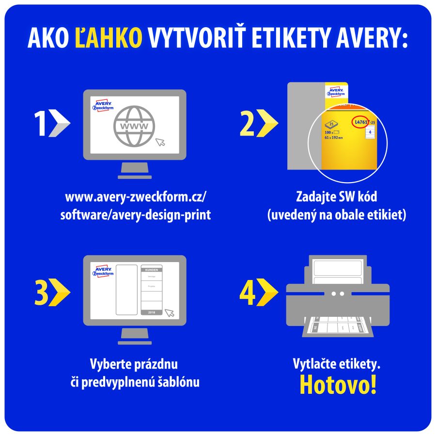 Etikety Avery odnímateľné 63,5x33,9 mm, modré - Image 4