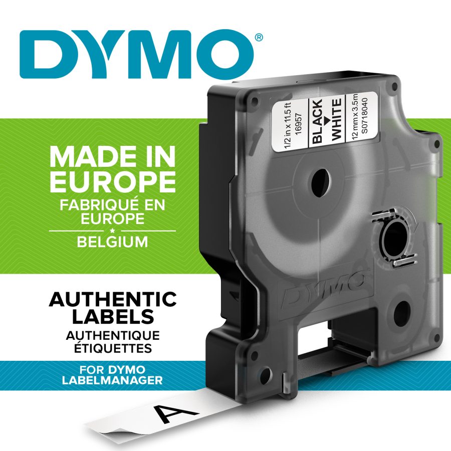 Samolepiaca páska Dymo D1 19 mm biela/čierna - Image 2