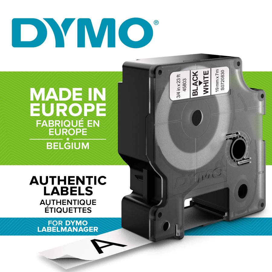 Samolepiaca páska Dymo D1 24 mm biela/čierna - Image 2
