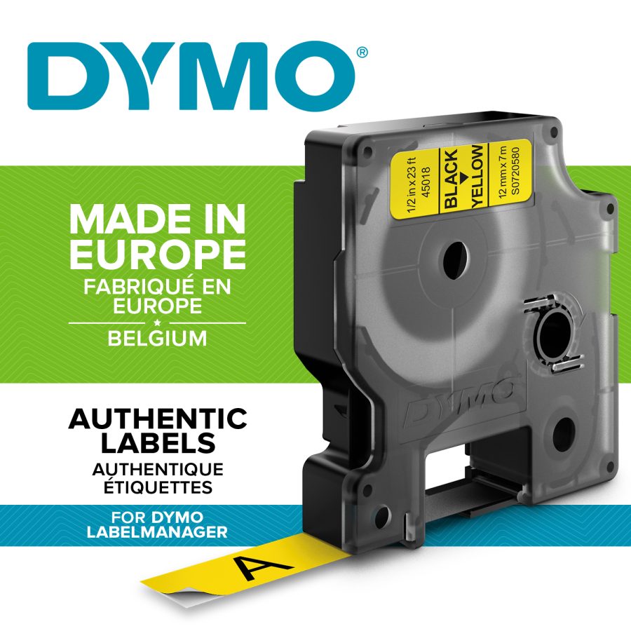 Samolepiaca páska Dymo D1 19 mm žltá/čierna - Image 6