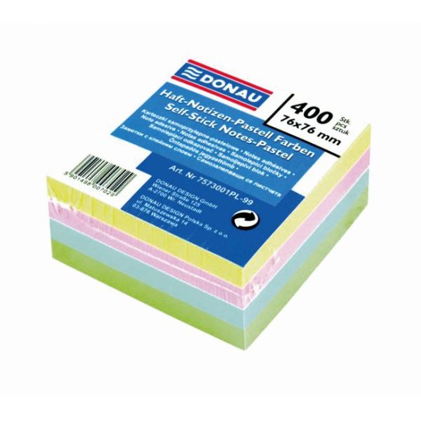 Samolepiaci bloček Donau pastelové farby 76x76mm