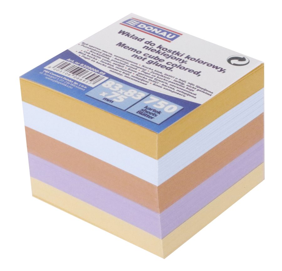 Poznámkový bloček kocka nelepená, 83x83x75 mm, pastelové farby - Image 5