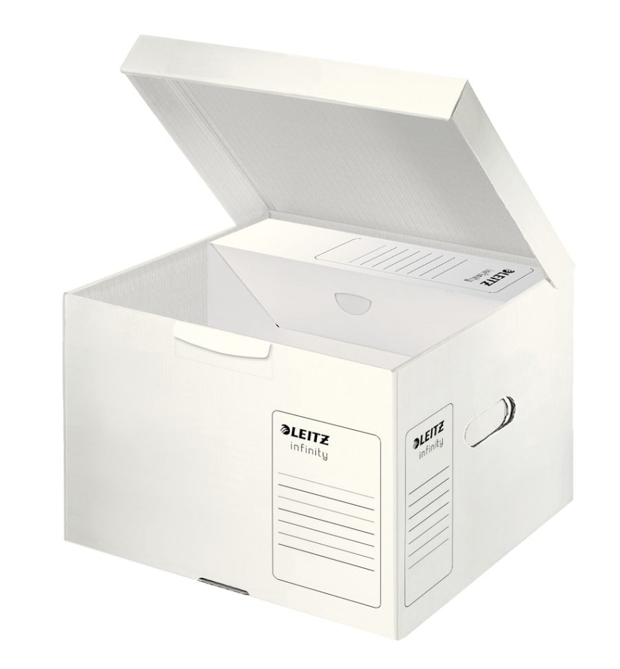 Archívna krabica Leitz Infinity s vekom veľkosť M biela 350x265x320 mm - Image 2