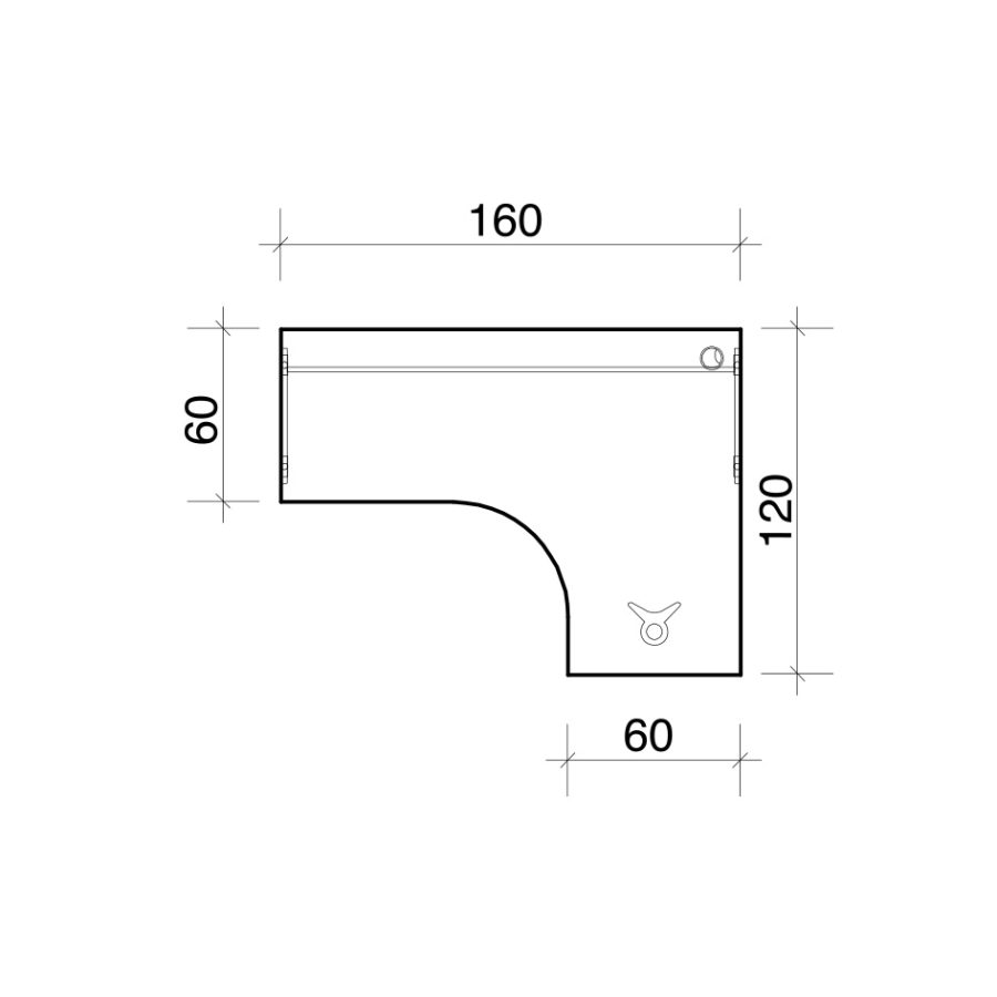 Pracovný stôl Gate, ergo, ľavý, 160x75,5x120 cm, čerešňa/čerešňa - Image 2