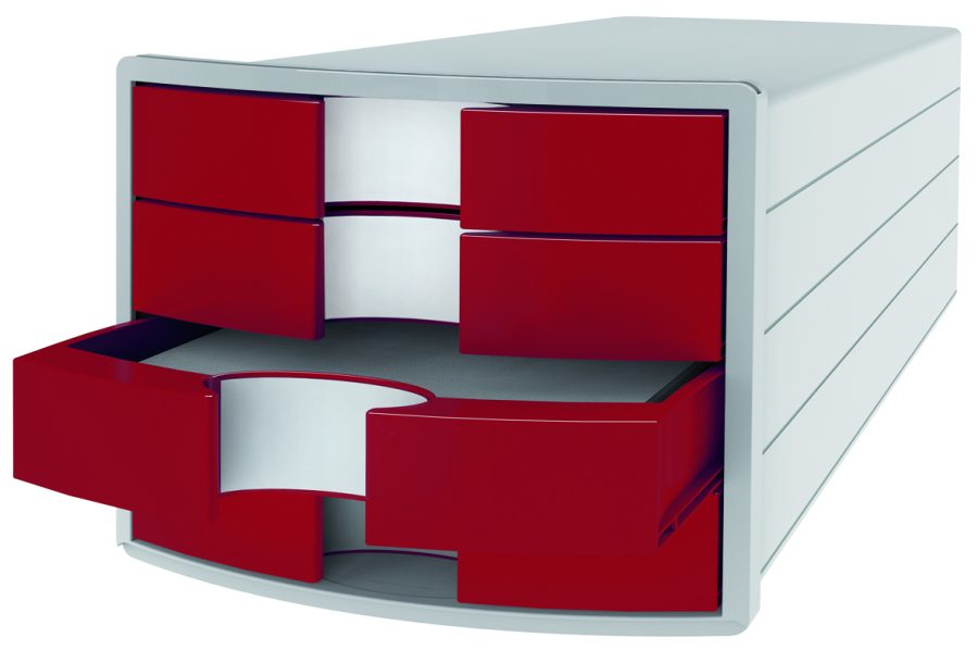 Zásuvkový box Impuls sivý/červený - Image 2