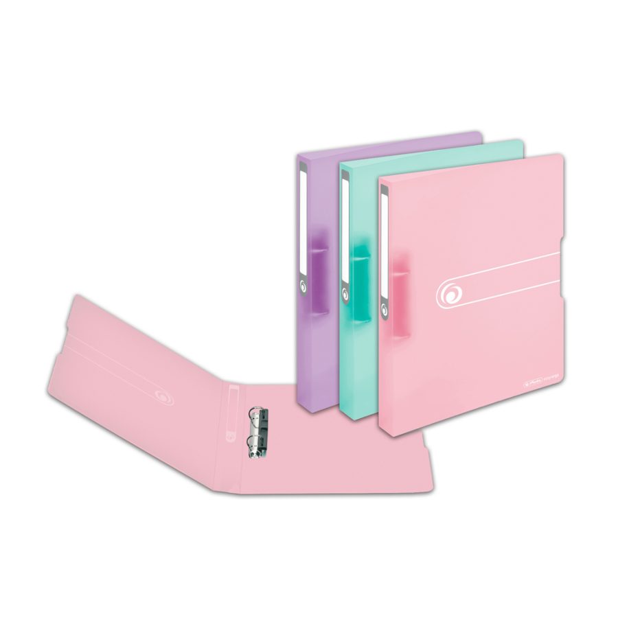 Zakladač 2-krúžkový Herlitz PP 2,5cm transparentný rose - Image 3