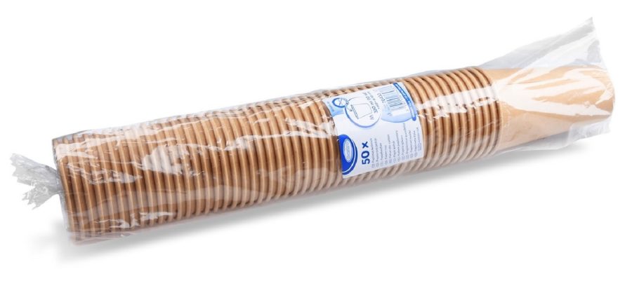 Papierové poháre hnedé kraft Ø 80 mm 330 ml, 0,3l (50 ks) - Image 2