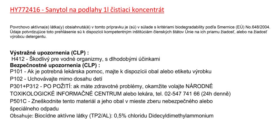 Sanytol dezinfekčný čistič na podlahy a plochy 1 l eukalyptus - Image 2