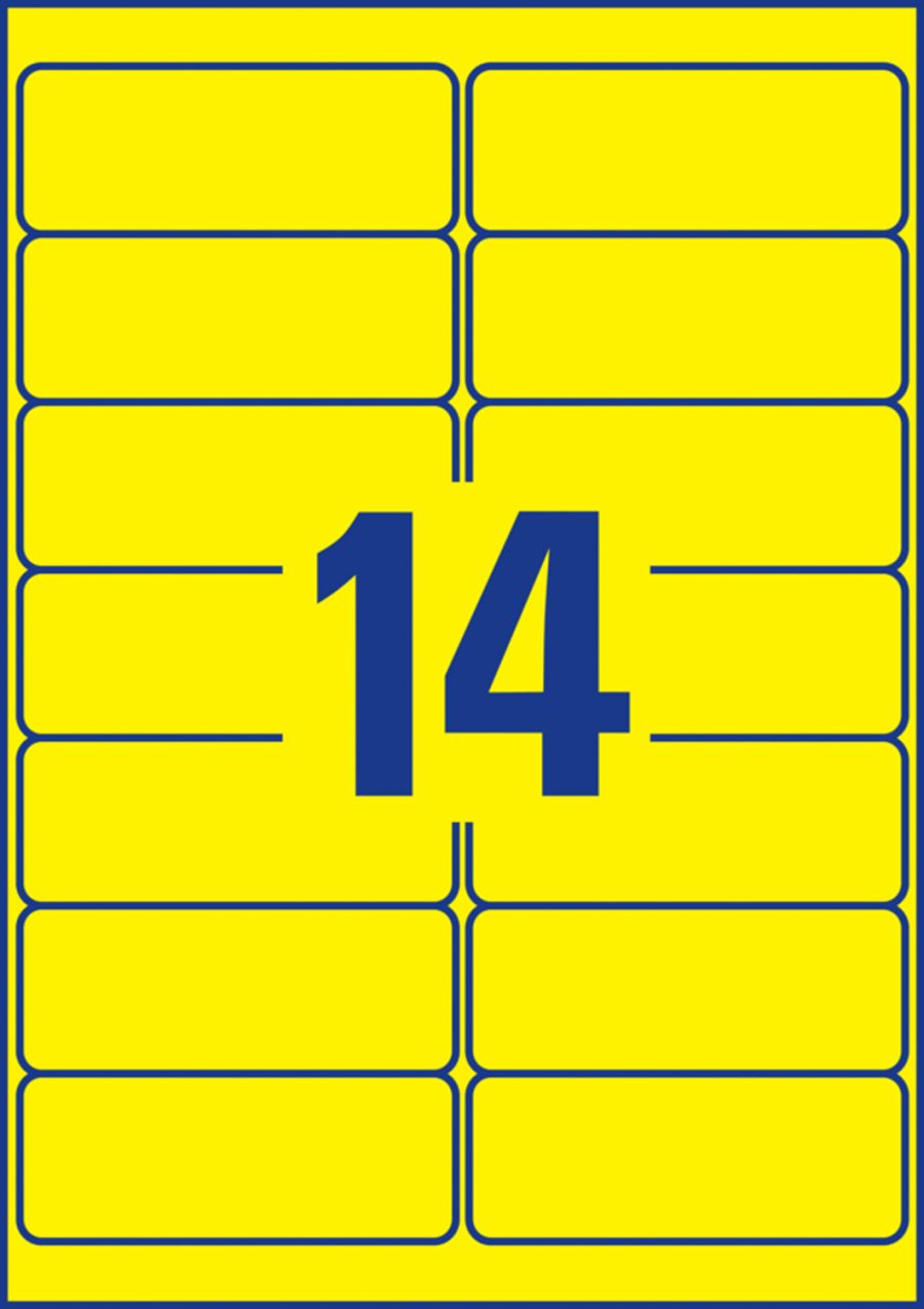 Etikety Avery odnímateľné 99,1x38,1 mm neónové žlté - Image 2