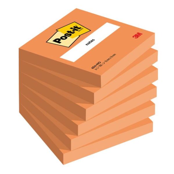 Samolepiaci bloček Post-it 76x76 oranžový 6 x 100 lístkov