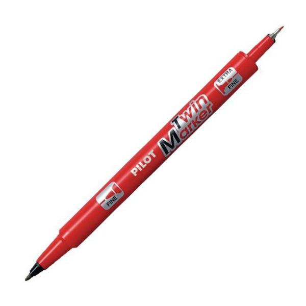 Popisovač obojstranný PILOT Twin Marker BeGreen 0,5 +0,3 mm červený