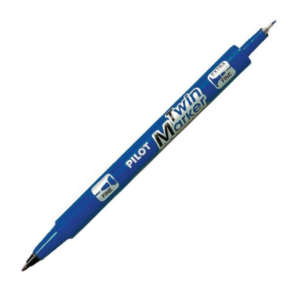 Popisovač obojstranný PILOT Twin Marker BeGreen 0,5 + 0,3 mm modrý
