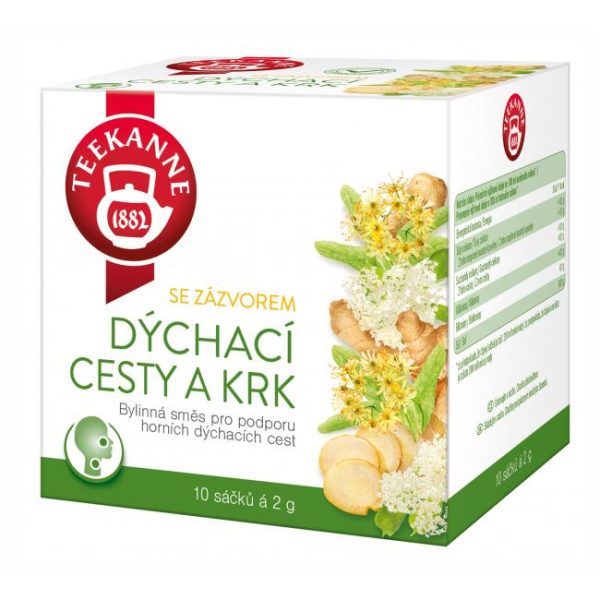 Čaj TEEKANNE hrdlo a dýchacie cesty so zázvorom HB 10 x 2g