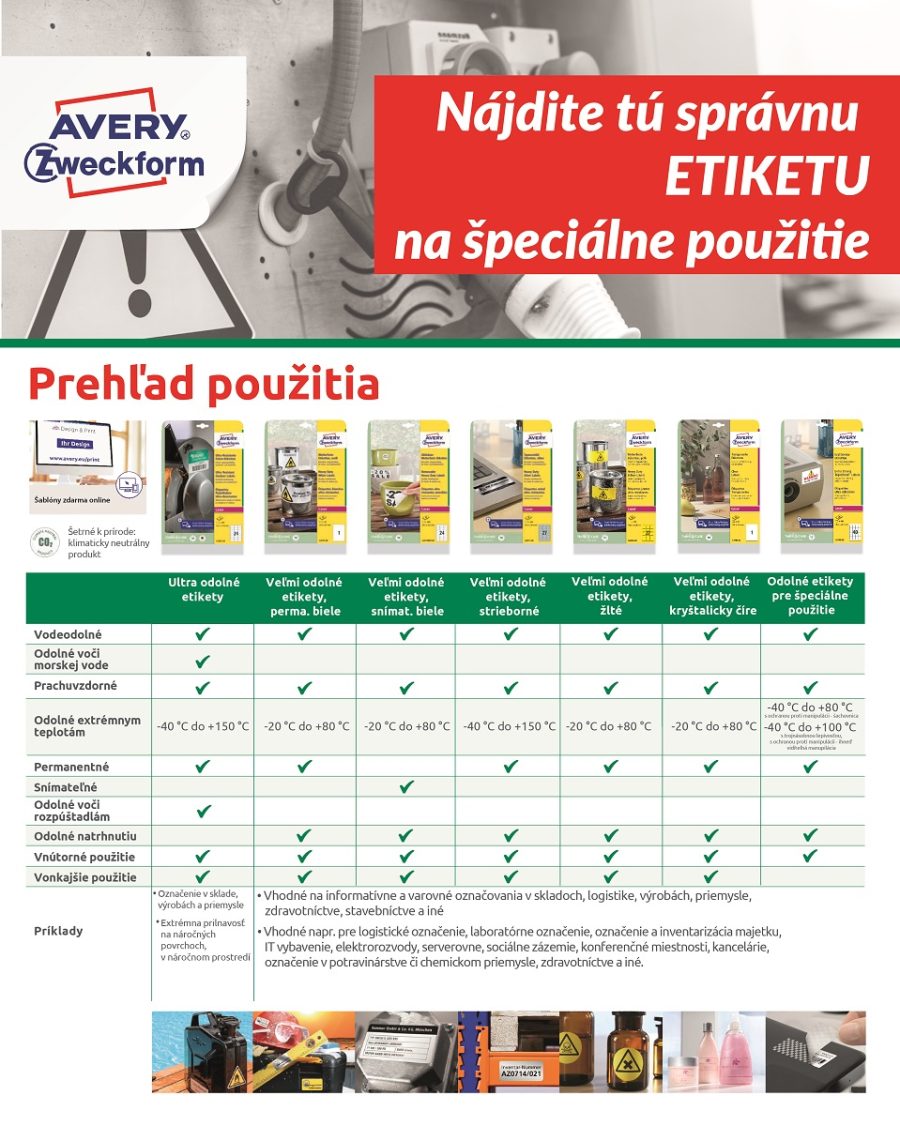 Etikety polyesterové veľmi odolné 63,5x33,9mm Avery A4 biele 20 hárkov - Image 11