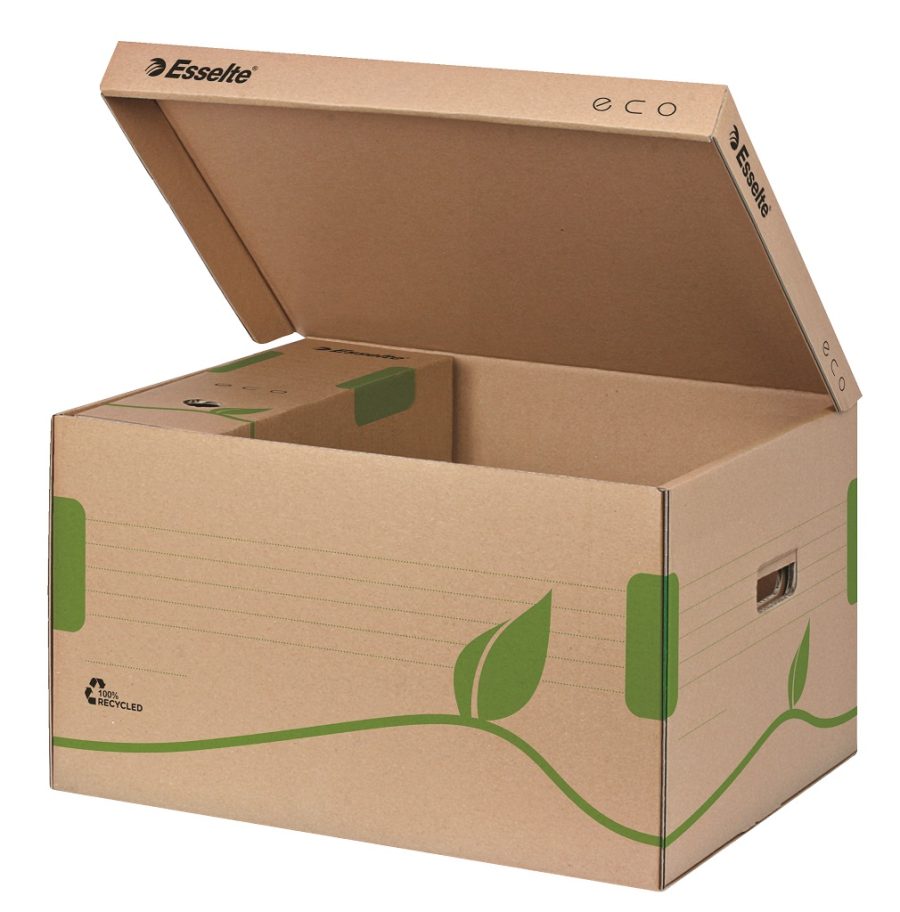 Archívna krabica s vekom Esselte ECO hnedá 345x242x439 mm - Image 2