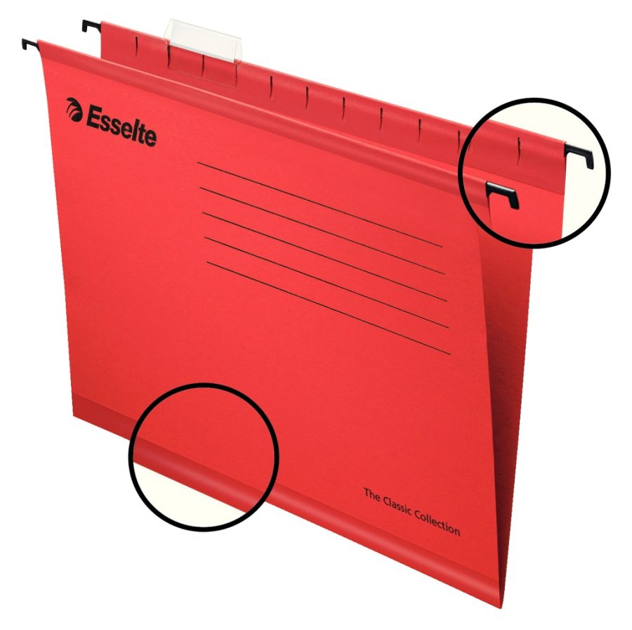 Závesný obal Esselte A4 recyklovaný červený - Image 2