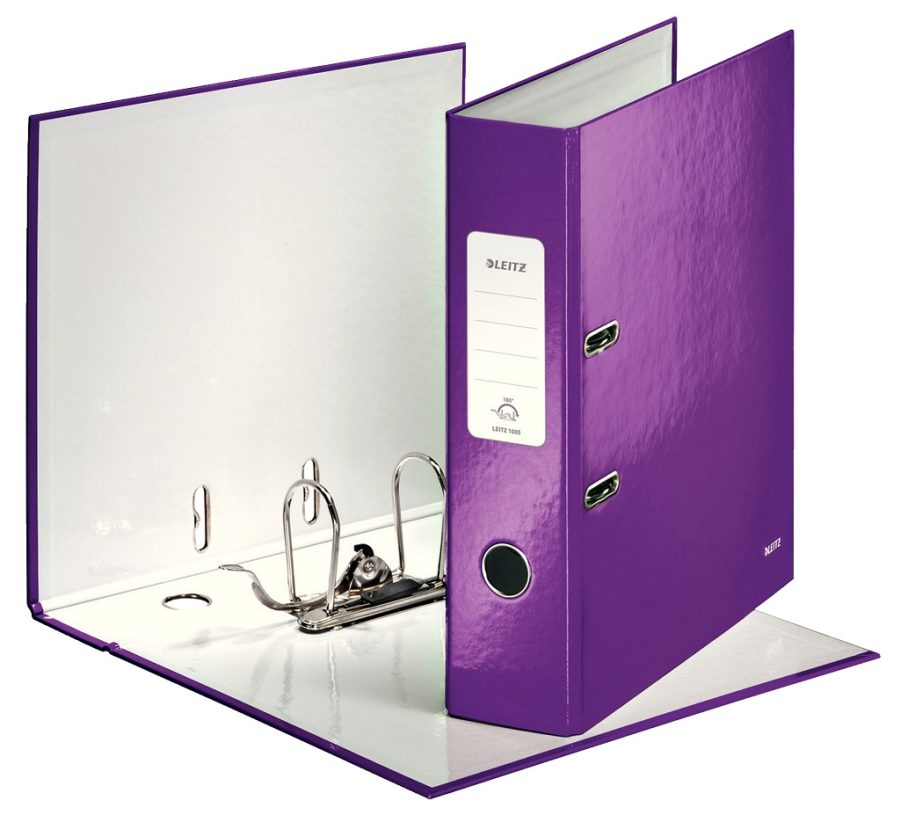 Zakladač pákový Leitz 180° WOW 8cm purpurový - Image 2