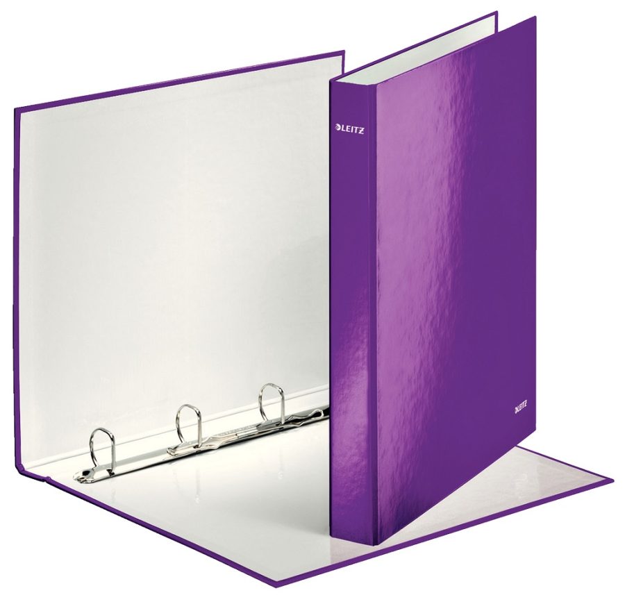 Zakladač 4-krúžkový Leitz WOW laminovaný 4cm purpurový - Image 2