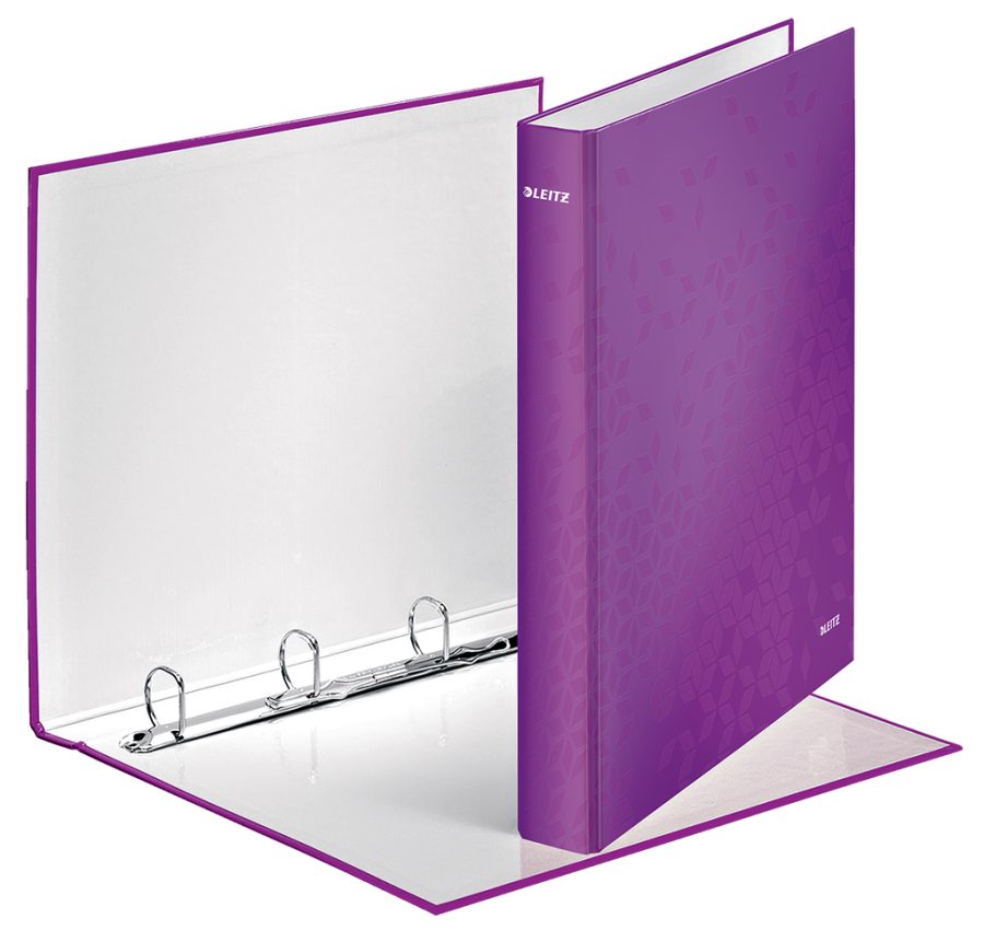 Zakladač 4-krúžkový Leitz WOW laminovaný 4cm purpurový - Image 3