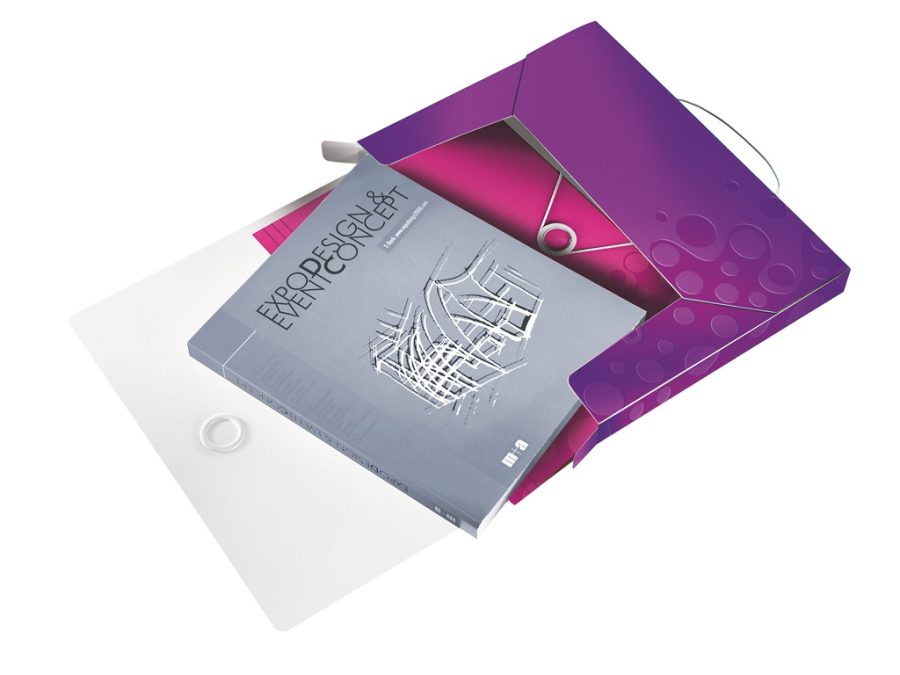 Plastový box s gumičkou Leitz WOW purpurový - Image 3