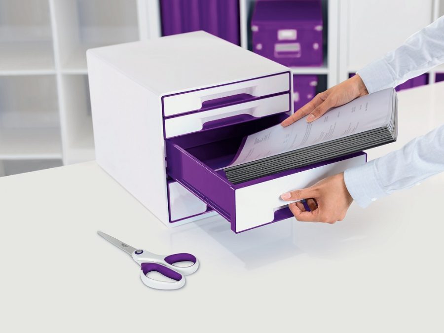 Zásuvkový box Leitz WOW s 5 zásuvkami purpurový - Image 3