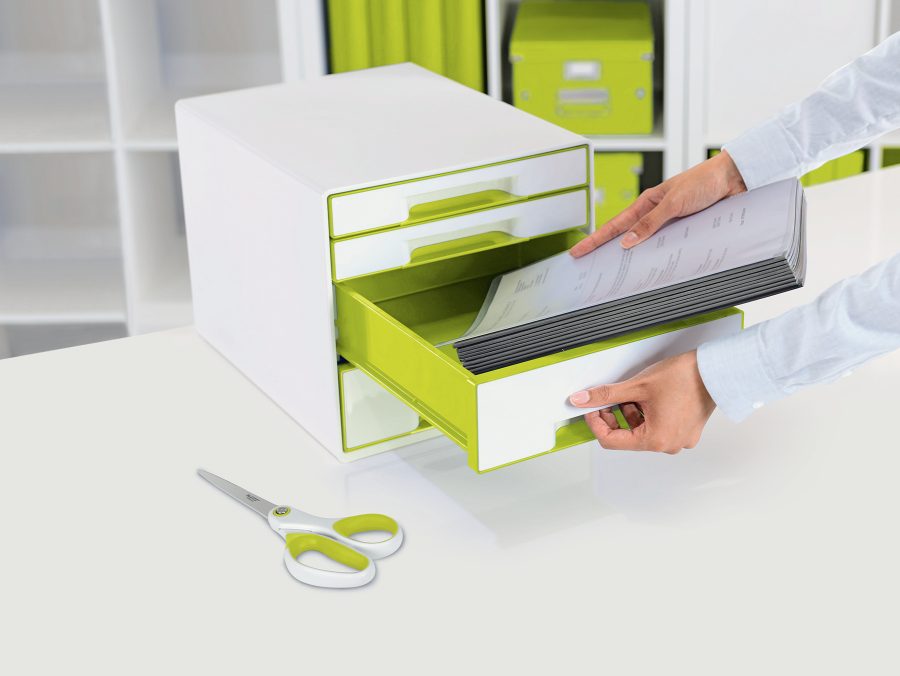 Zásuvkový box Leitz WOW so 4 zásuvkami metalický zelený - Image 3