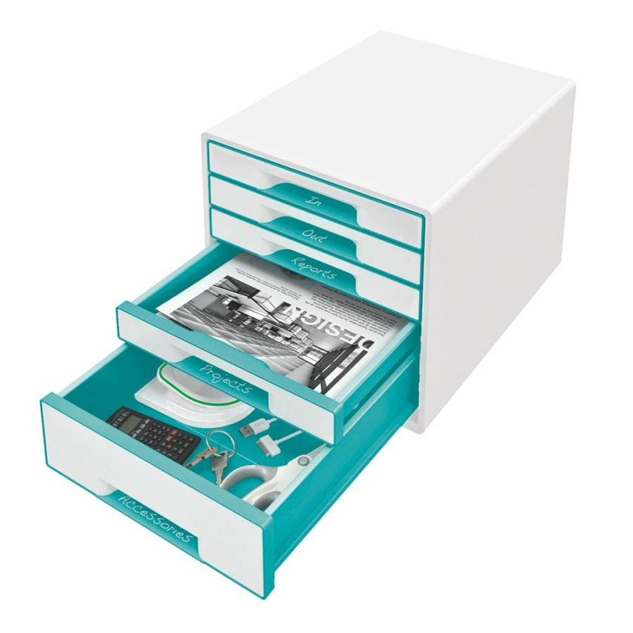 Zásuvkový box Leitz WOW s 5 zásuvkami ľadovo modrý - Image 7