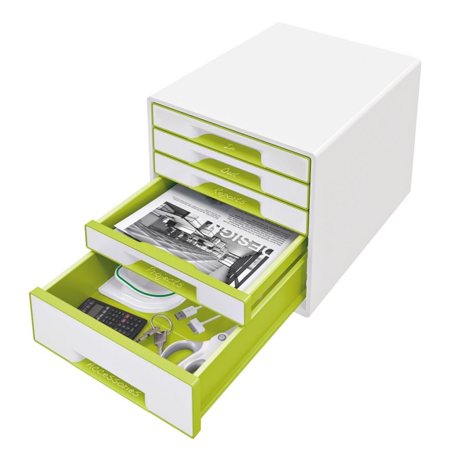 Zásuvkový box Leitz WOW s 5 zásuvkami metalický zelený - Image 2