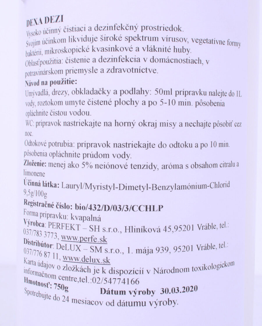 Dezinfekčný čistiaci prostriedok DEXA DEZI 750 g - Image 2