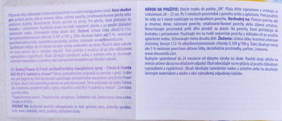 Dettol antibakteriálny sprej 500 ml limetka/mäta - Image 2