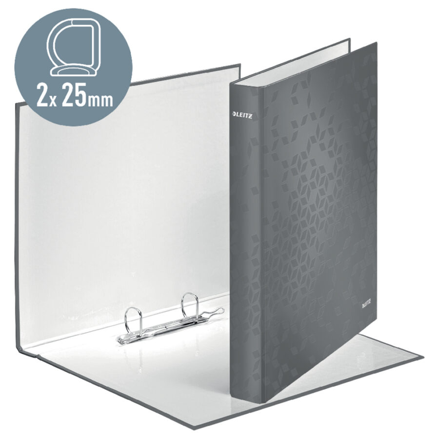 Zakladač 2-krúžkový Leitz WOW laminovaný povrch 4 cm červený - Image 4