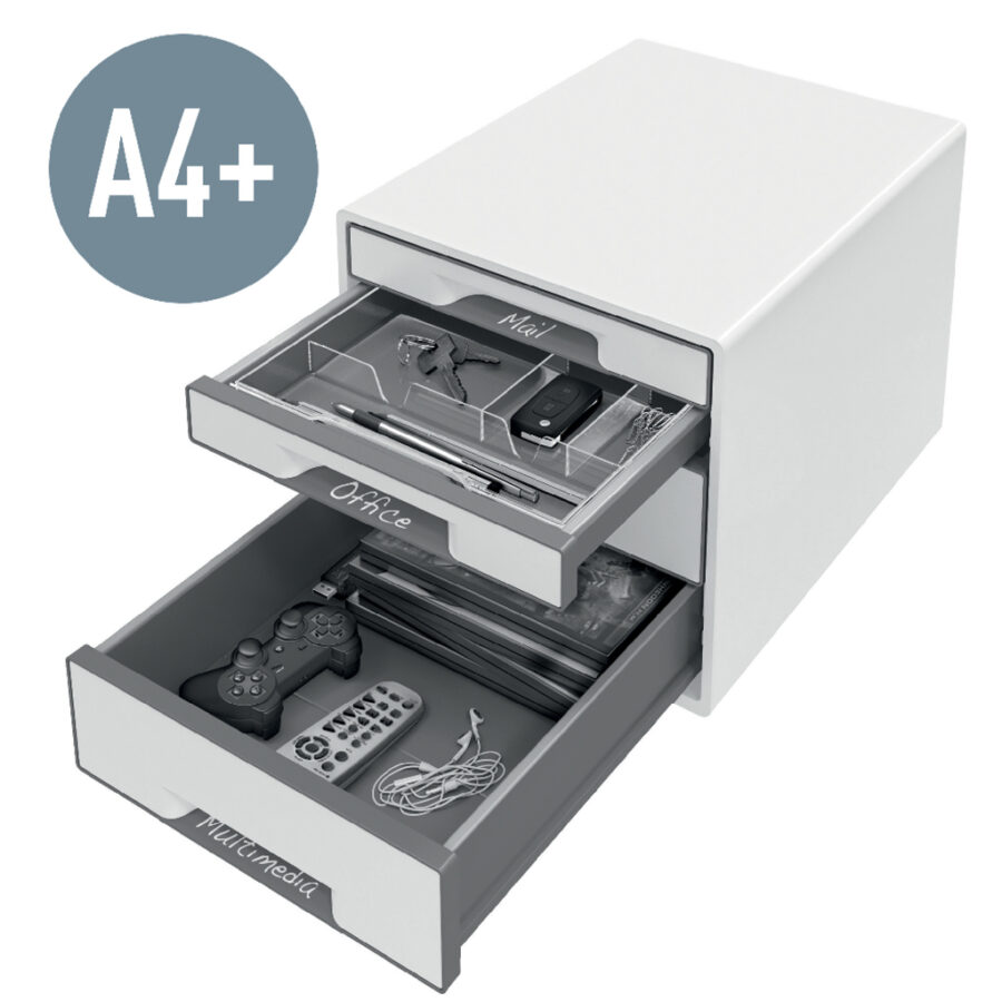 Zásuvkový box Leitz WOW so 4 zásuvkami červený - Image 6