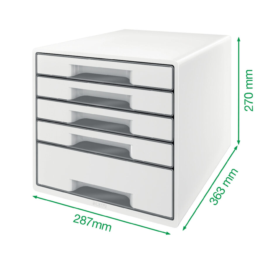 Zásuvkový box Leitz WOW s 5 zásuvkami červený - Image 8