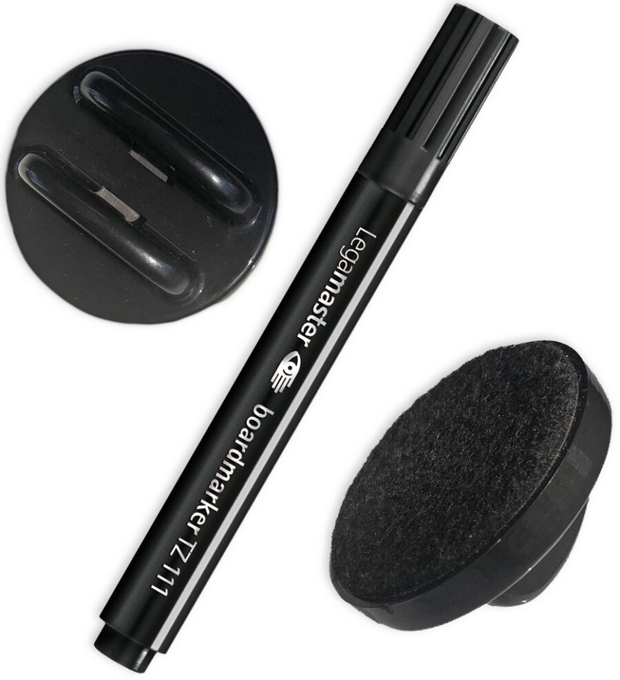 Mini stierka magnetická s držiakom na popisovač, čierna - Image 5