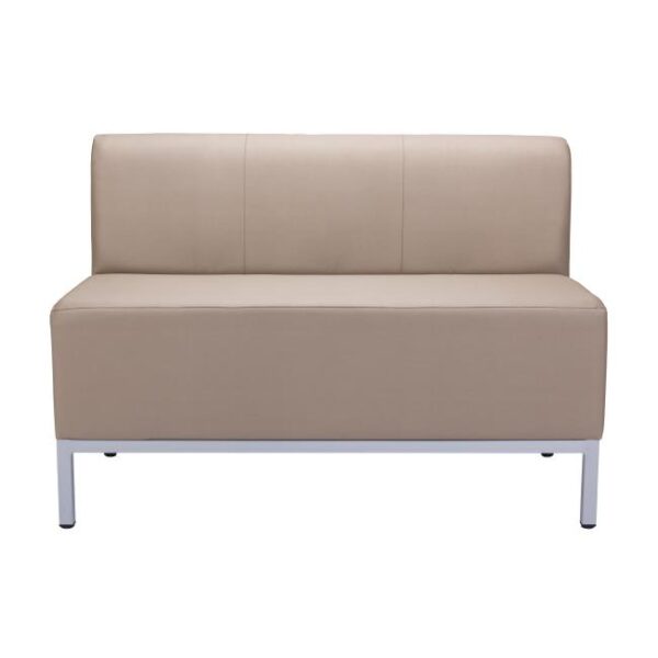 Dvojkreslo Steve, celočalúnené, š. 118 cm, zdravotnícka ekokoža 096, sivá konštrukcia