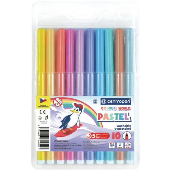 Sada popisovačov Centropen Pastel 7550/10S