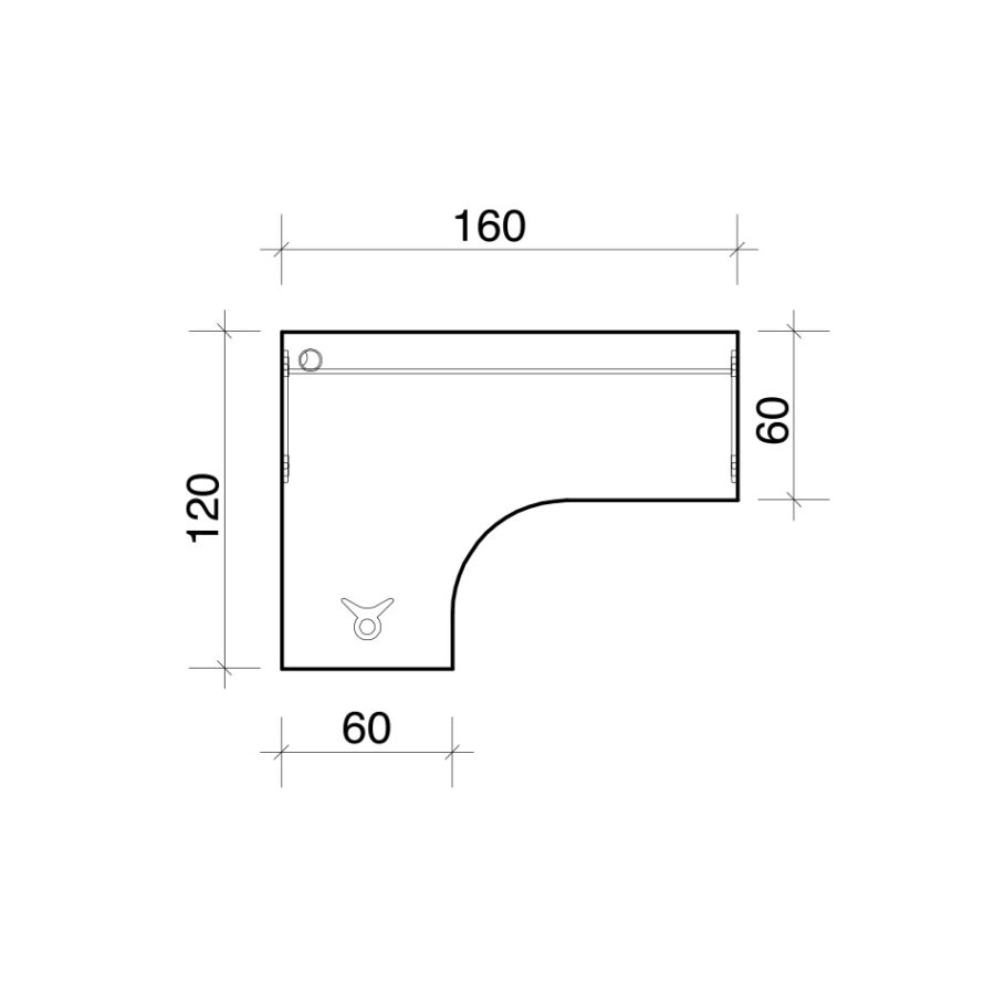 Pracovný stôl Cross, ergo, pravý, 160x75,5x120 cm, buk/kov - Image 2